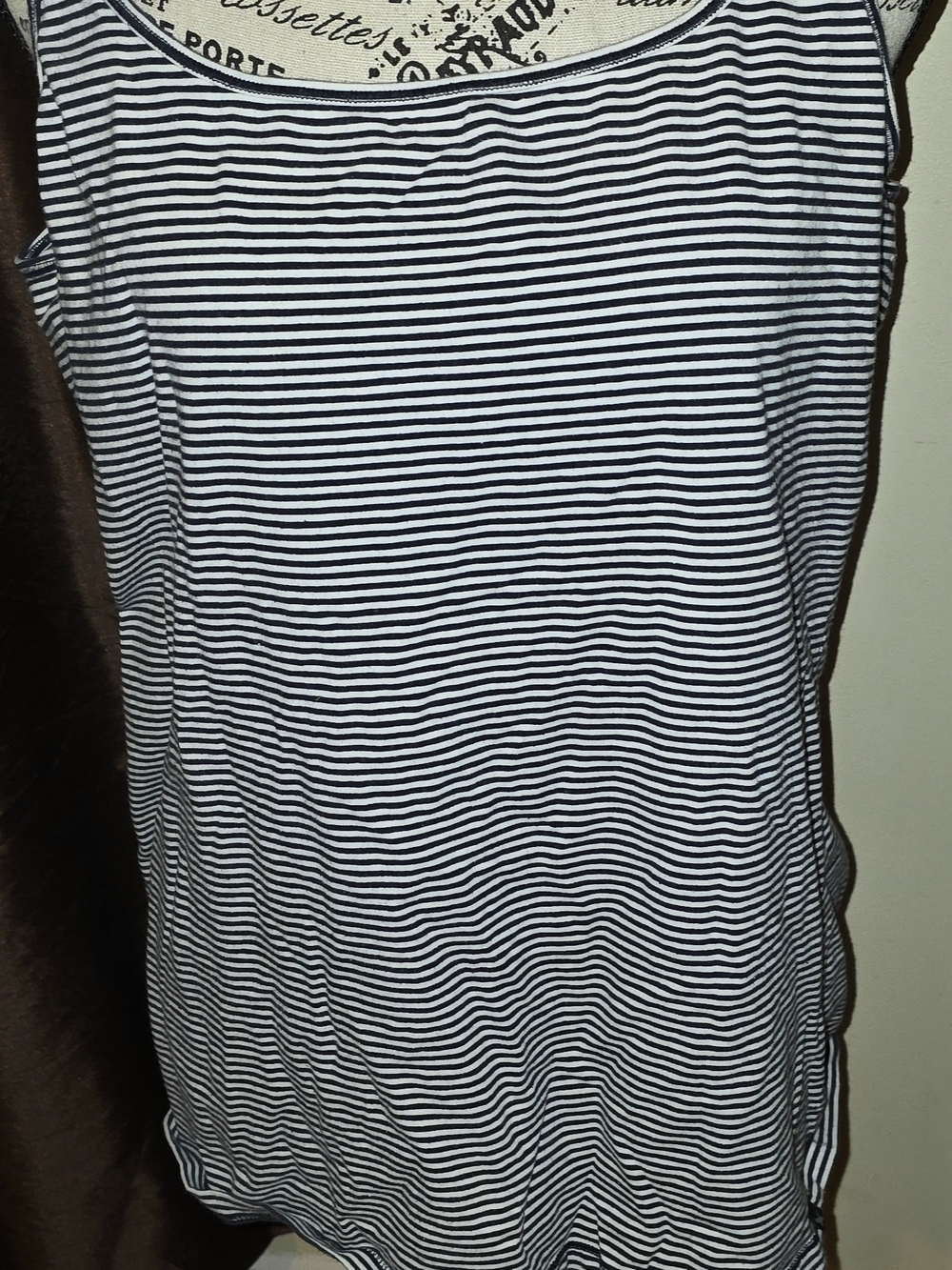 Eddie Bauer's Women's Striped Navy and White Tank Top XL